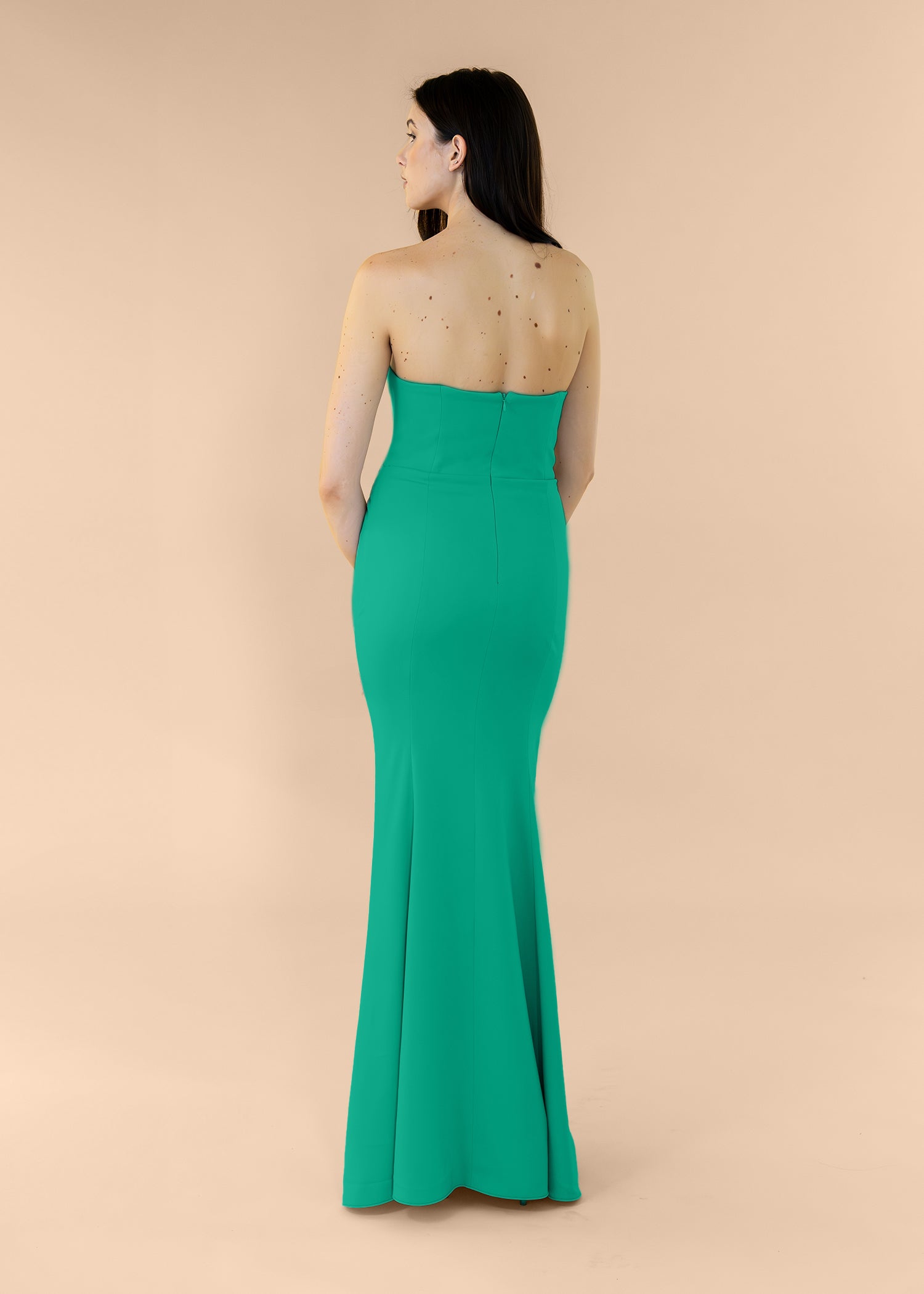 Strapless-Draped-Crepe-Emerald