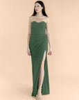Strapless-Draped-Crepe-ForestGreen