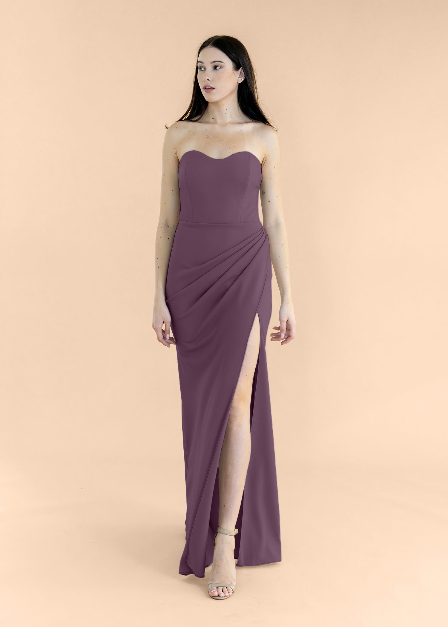 Strapless-Draped-Crepe-Mahogany