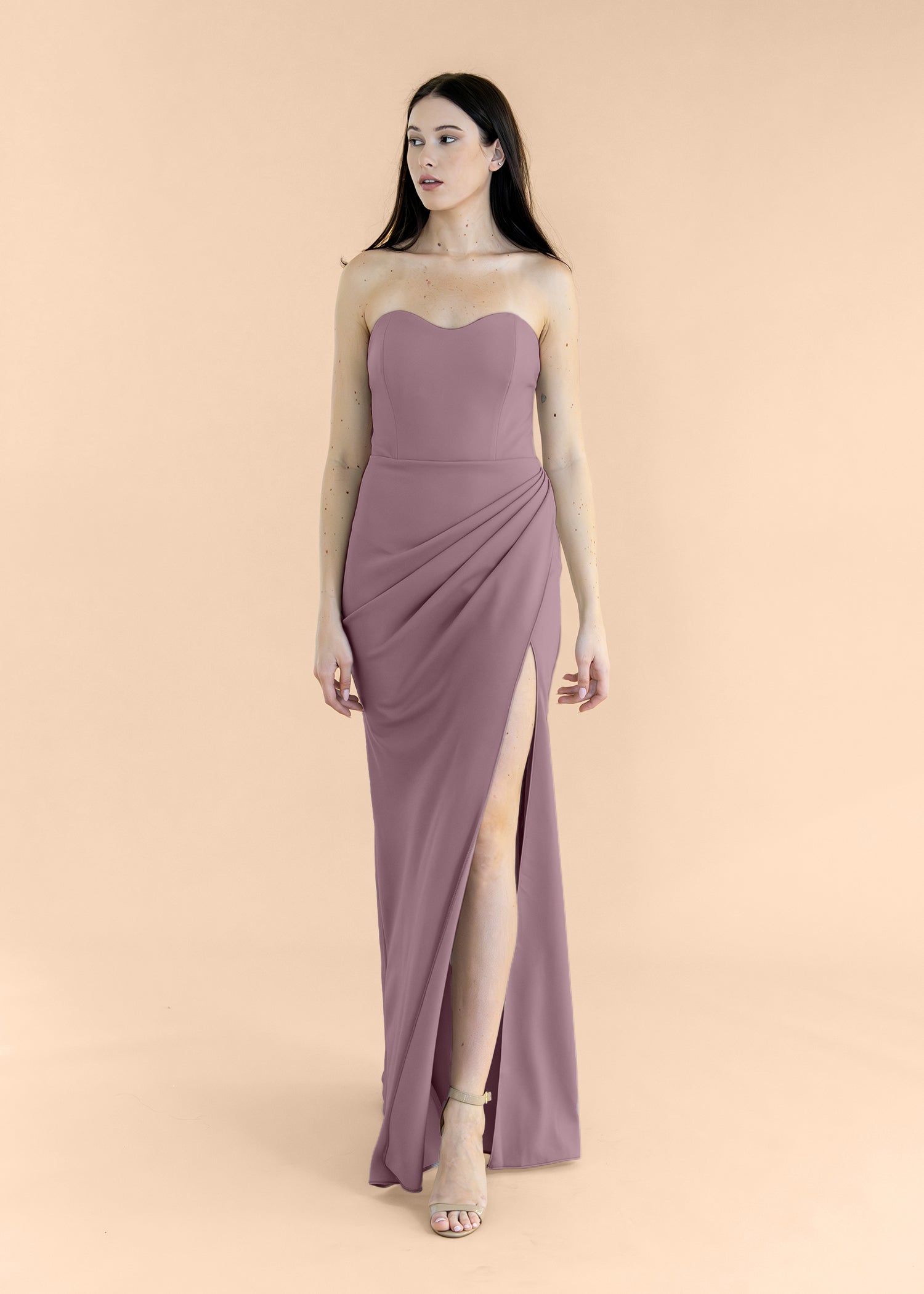 Strapless-Draped-Crepe-Mauve