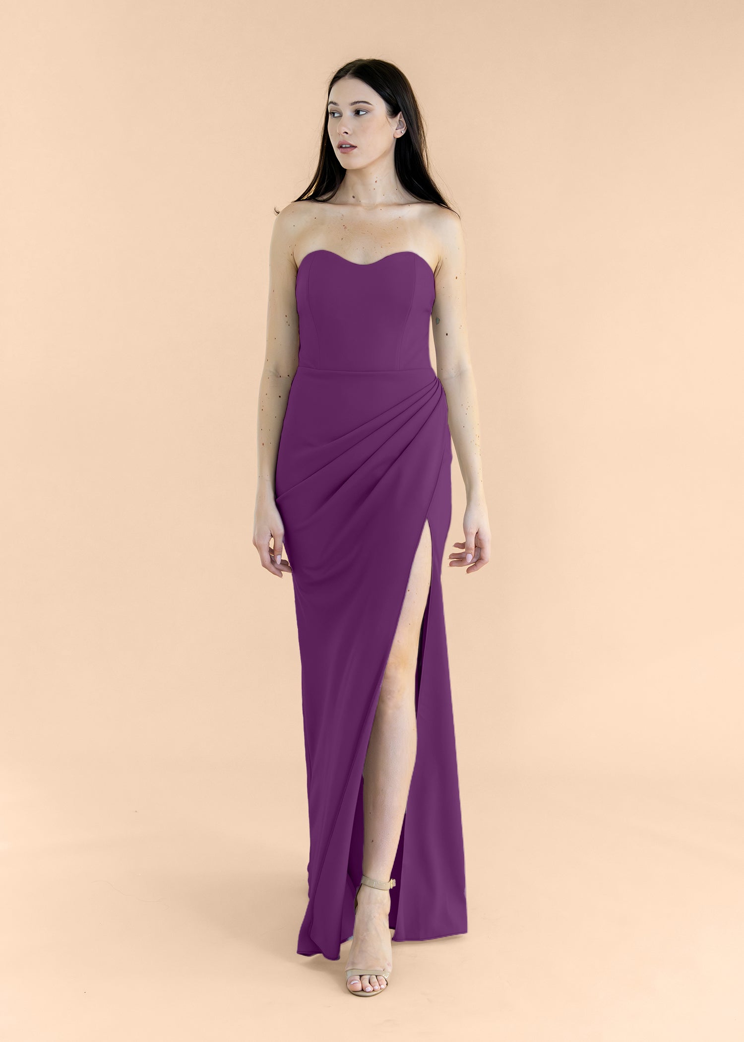 Strapless-Draped-Crepe-Plum