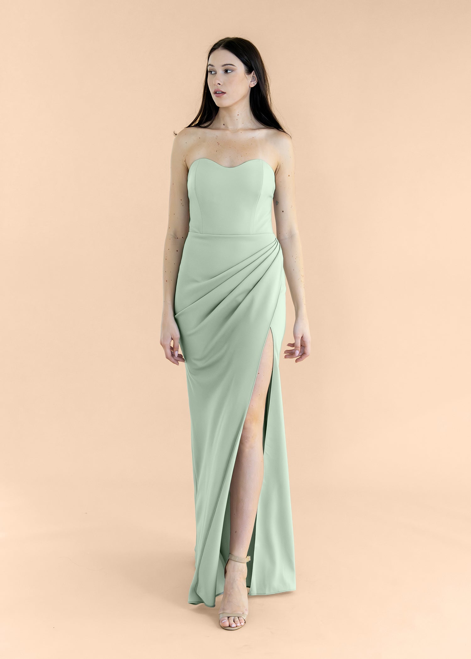 Strapless-Draped-Crepe-Sage