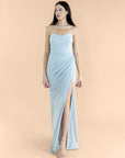 Strapless-Draped-Crepe-Silver