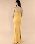 Strapless-Draped-Crepe-Yellow
