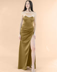 Strapless-Draped-Satin-Bronze