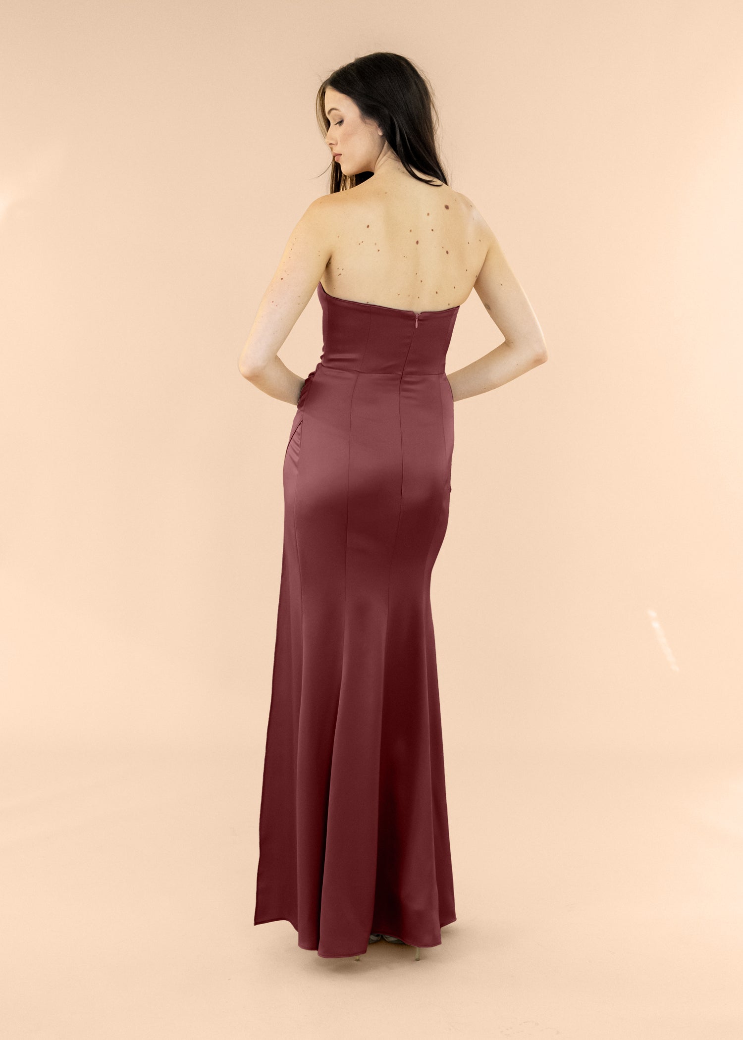 Strapless-Draped-Satin-Burgundy