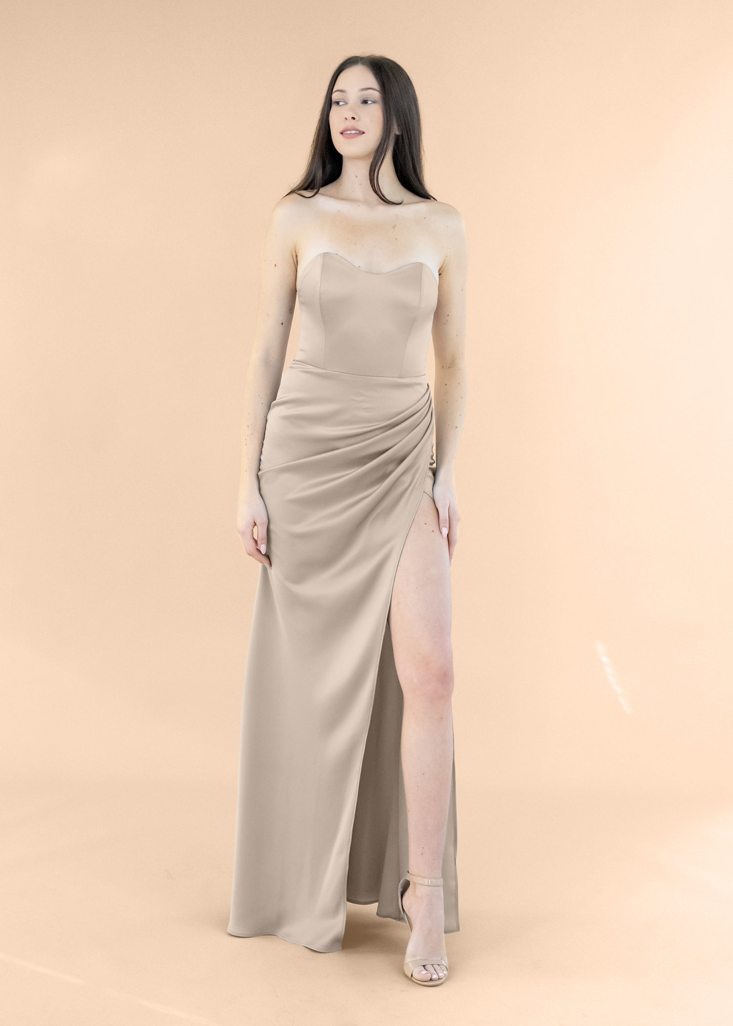 Strapless-Draped-Satin-Champagne