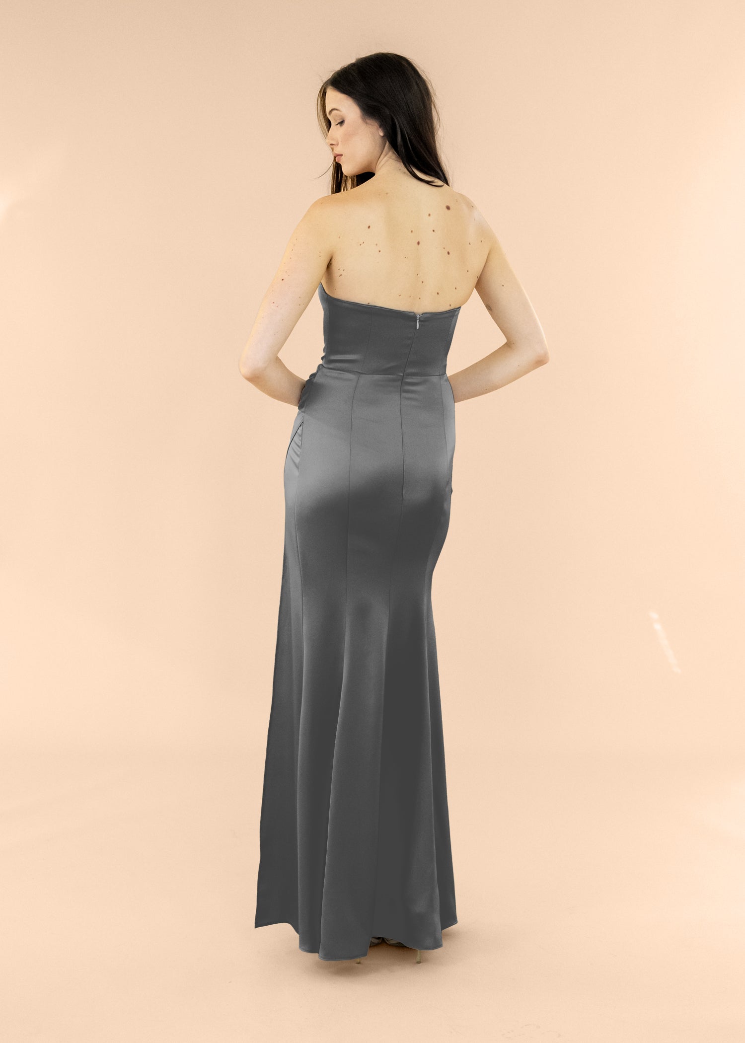 Strapless-Draped-Satin-Charcoal