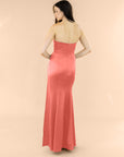 Strapless-Draped-Satin-Coral
