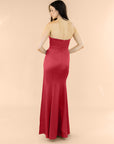 Strapless-Draped-Satin-Crimson
