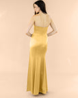 Strapless-Draped-Satin-Gold