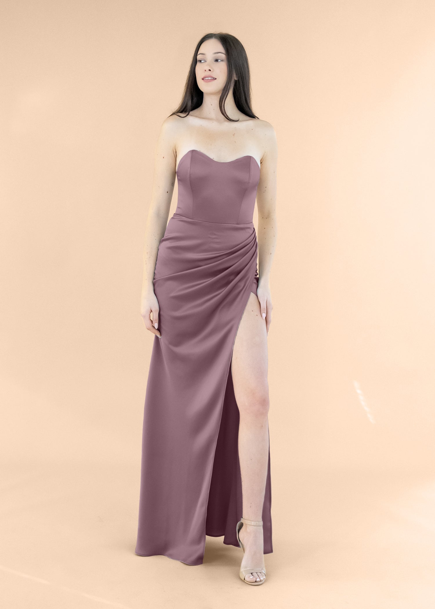 Strapless-Draped-Satin-Mauve