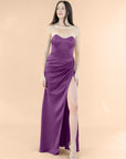 Strapless-Draped-Satin-Plum