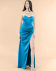 Strapless-Draped-Satin-Sapphire