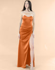 Strapless-Draped-Satin-Terracotta