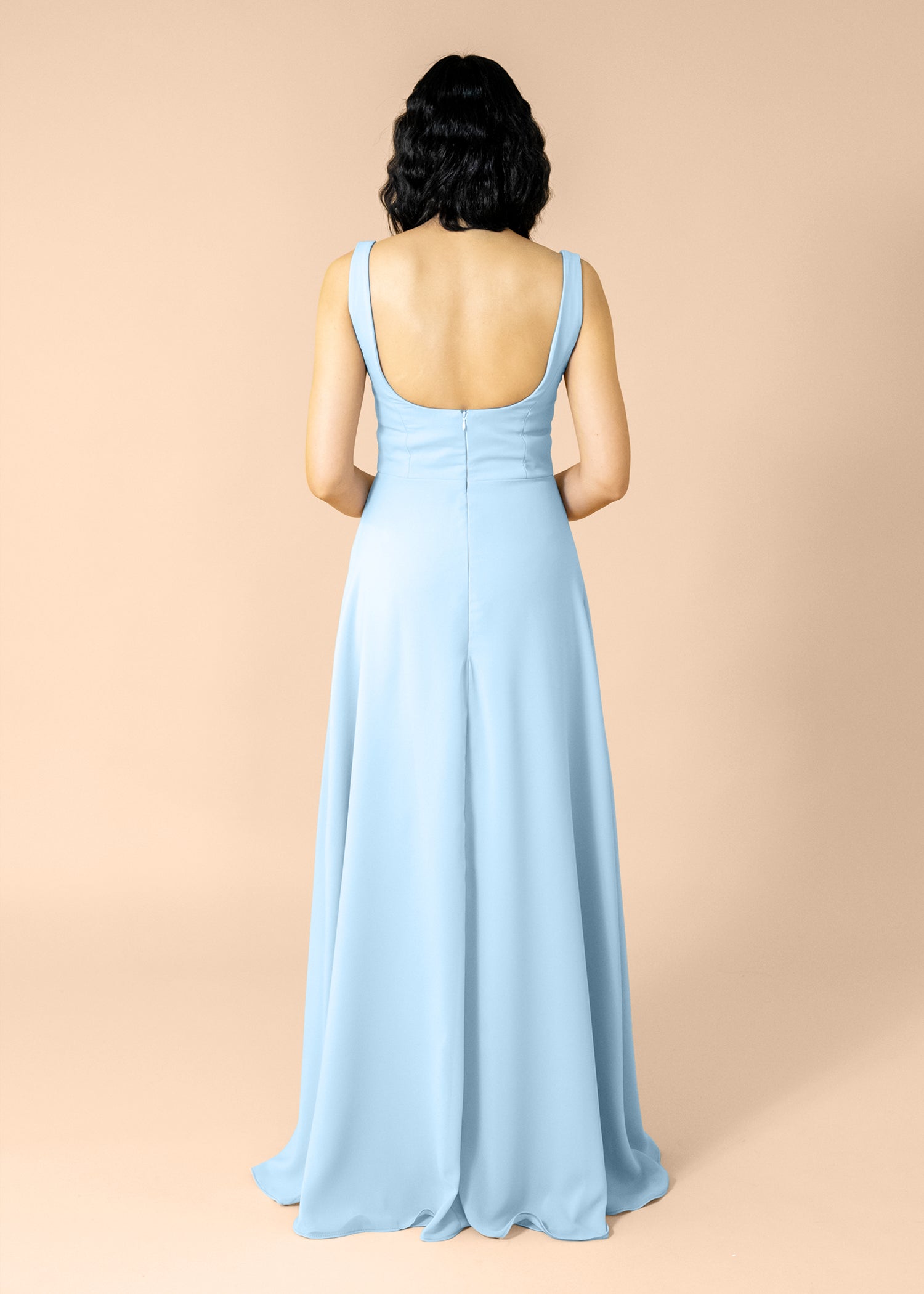 Vneck-Aline-Chiffon-AiryBlue