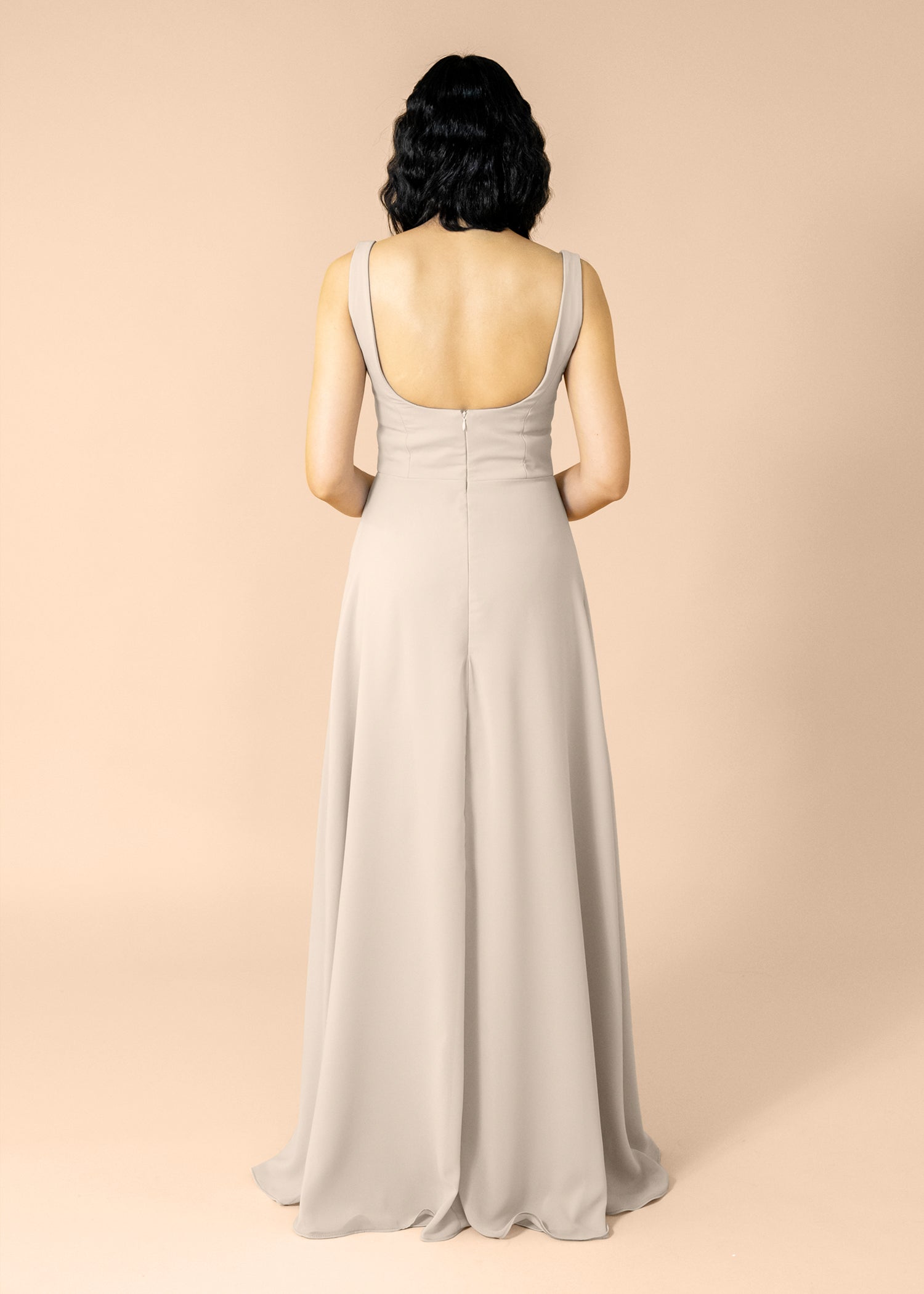 Vneck-Aline-Chiffon-Champagne