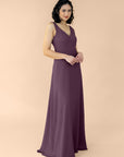Vneck-Aline-Chiffon-Mahogany