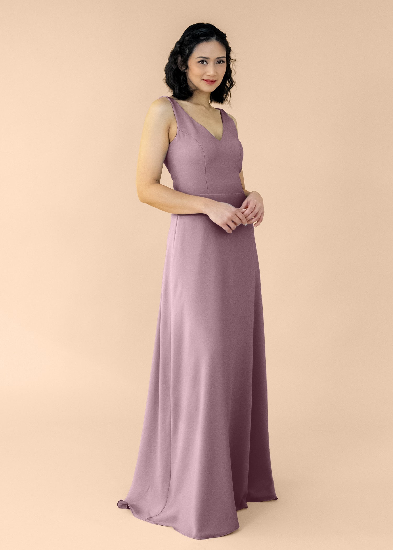 Vneck-Aline-Chiffon-Mauve
