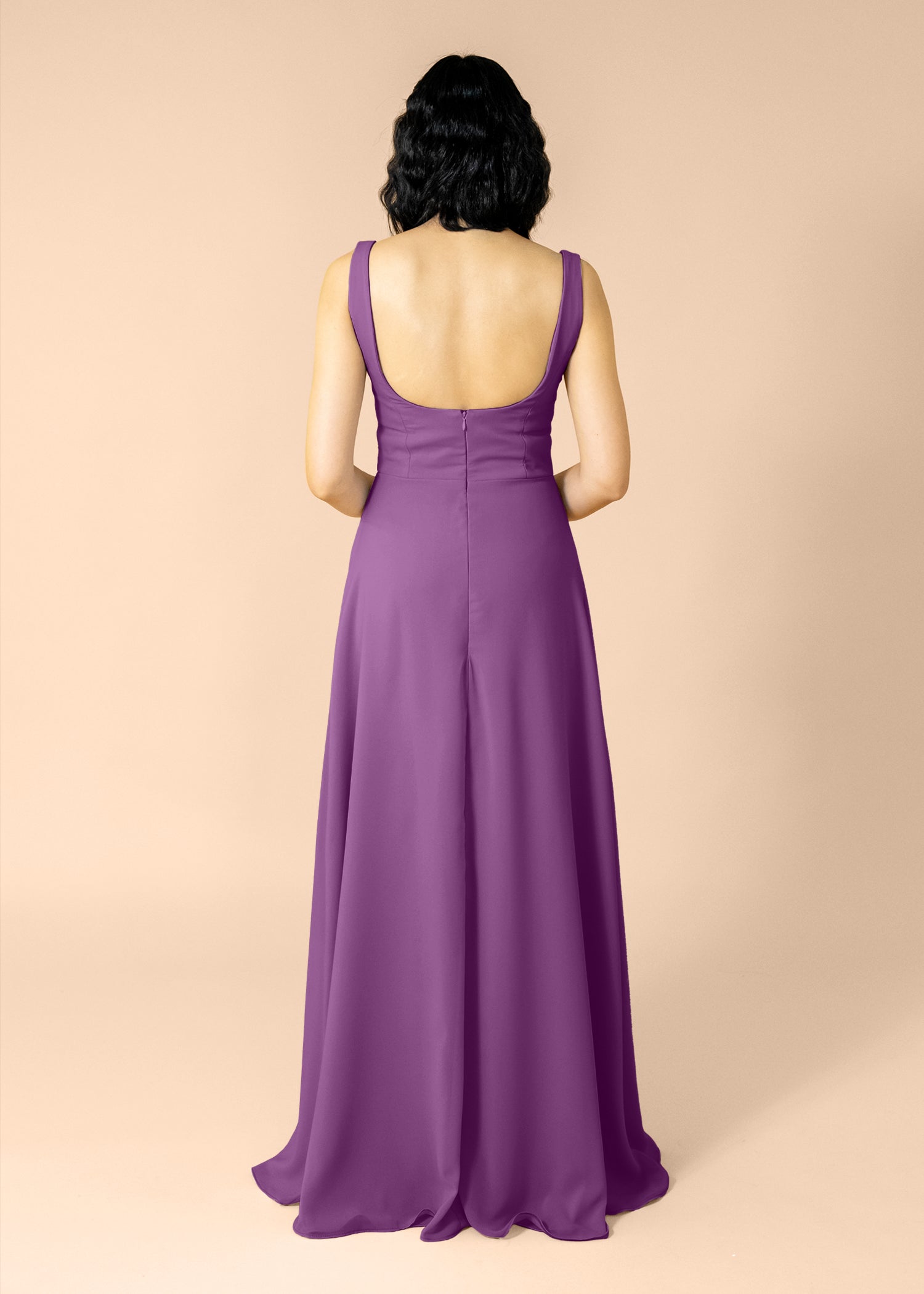 Vneck-Aline-Chiffon-Plum