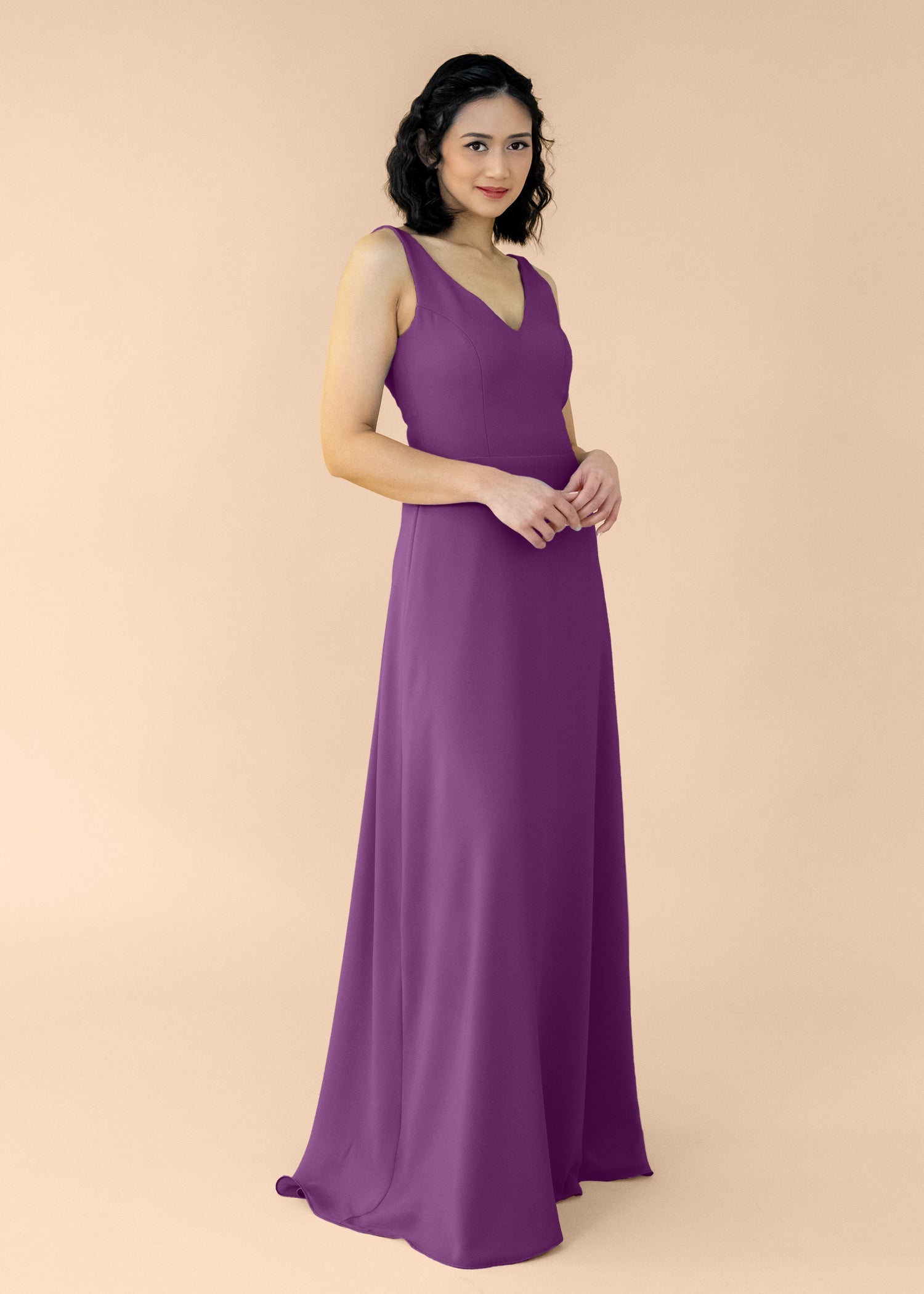 Vneck-Aline-Chiffon-Plum