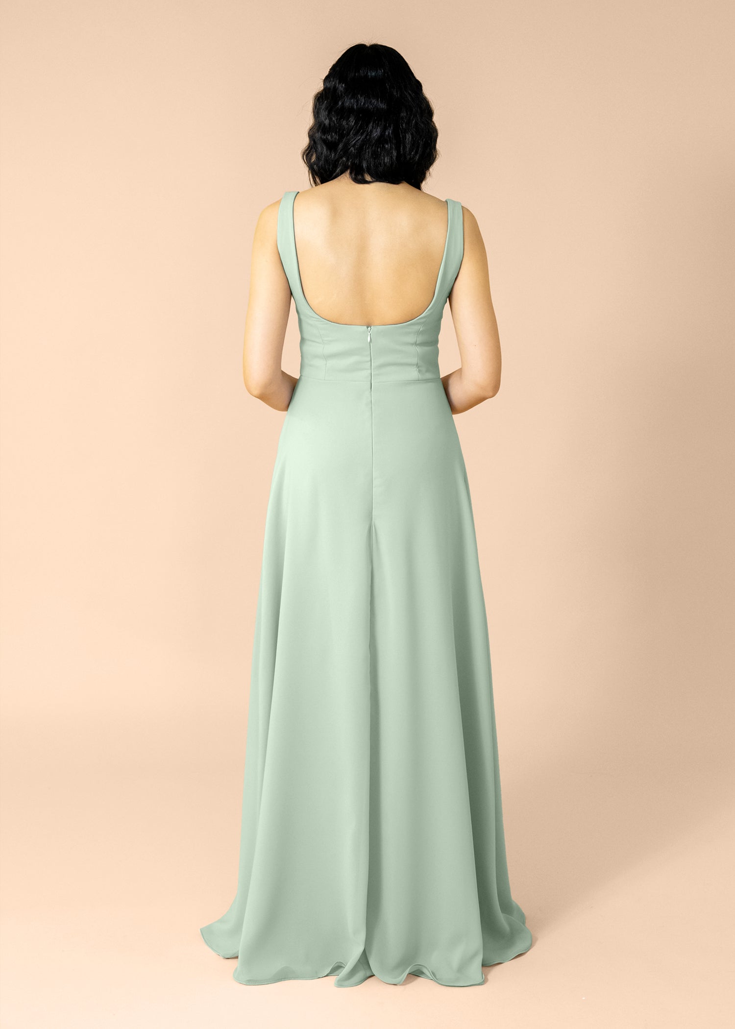Vneck-Aline-Chiffon-Sage