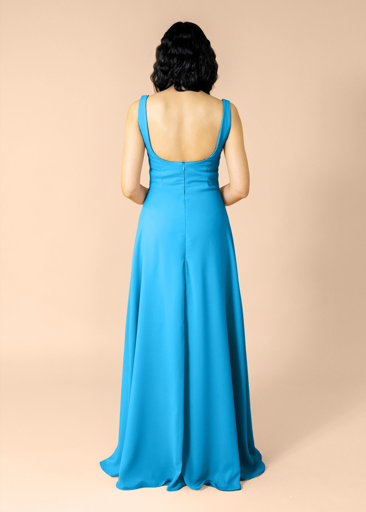 Vneck-Aline-Chiffon-Sapphire