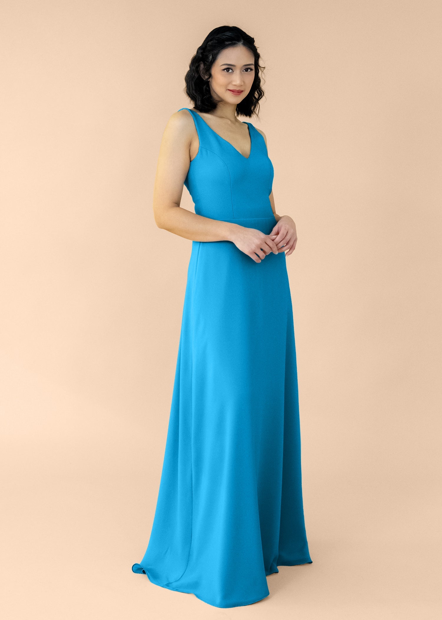 Vneck-Aline-Chiffon-Sapphire