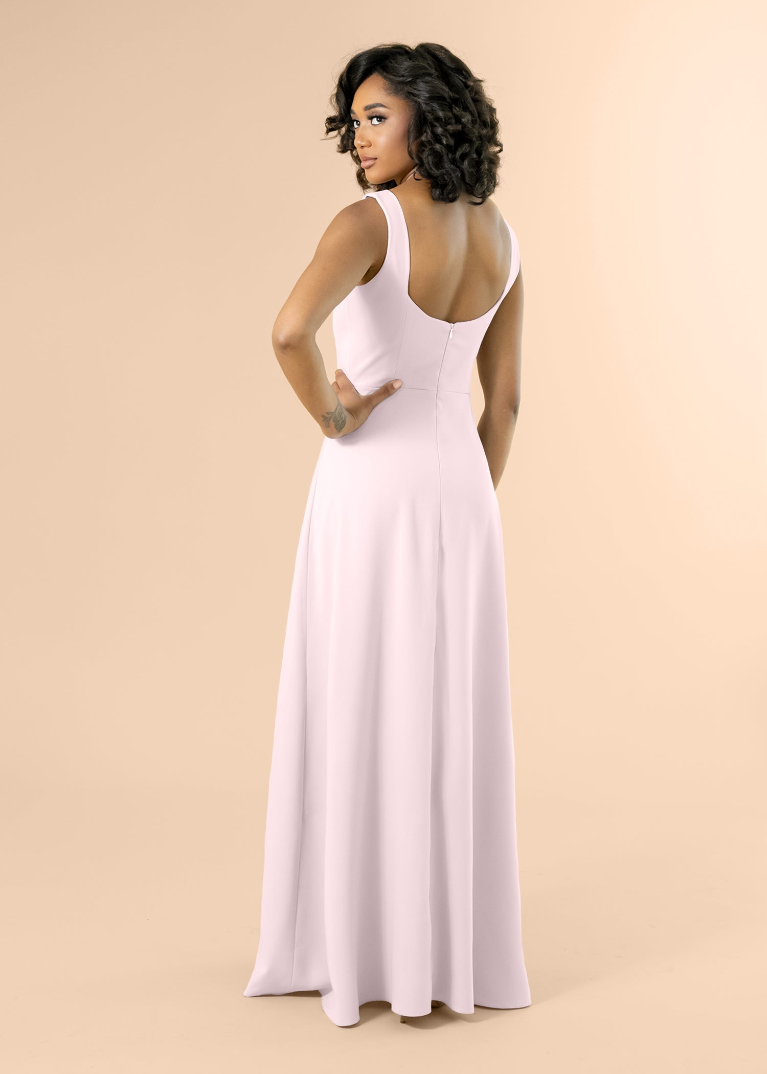 Vneck-Aline-Crepe-Blush