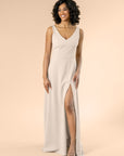 Vneck-Aline-Crepe-Champagne