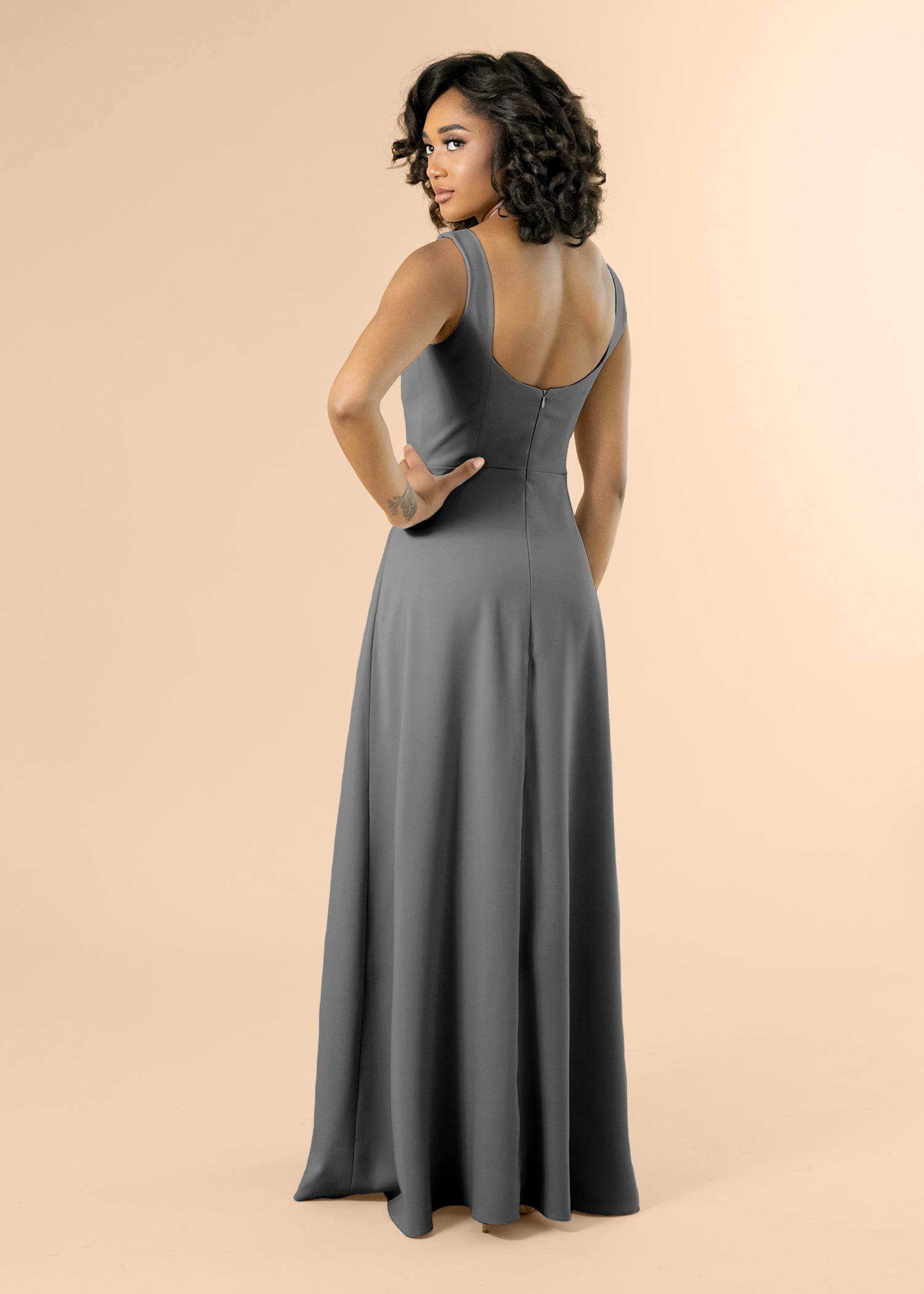 Vneck-Aline-Crepe-Charcoal