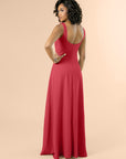 Vneck-Aline-Crepe-Crimson