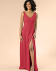Vneck-Aline-Crepe-Crimson