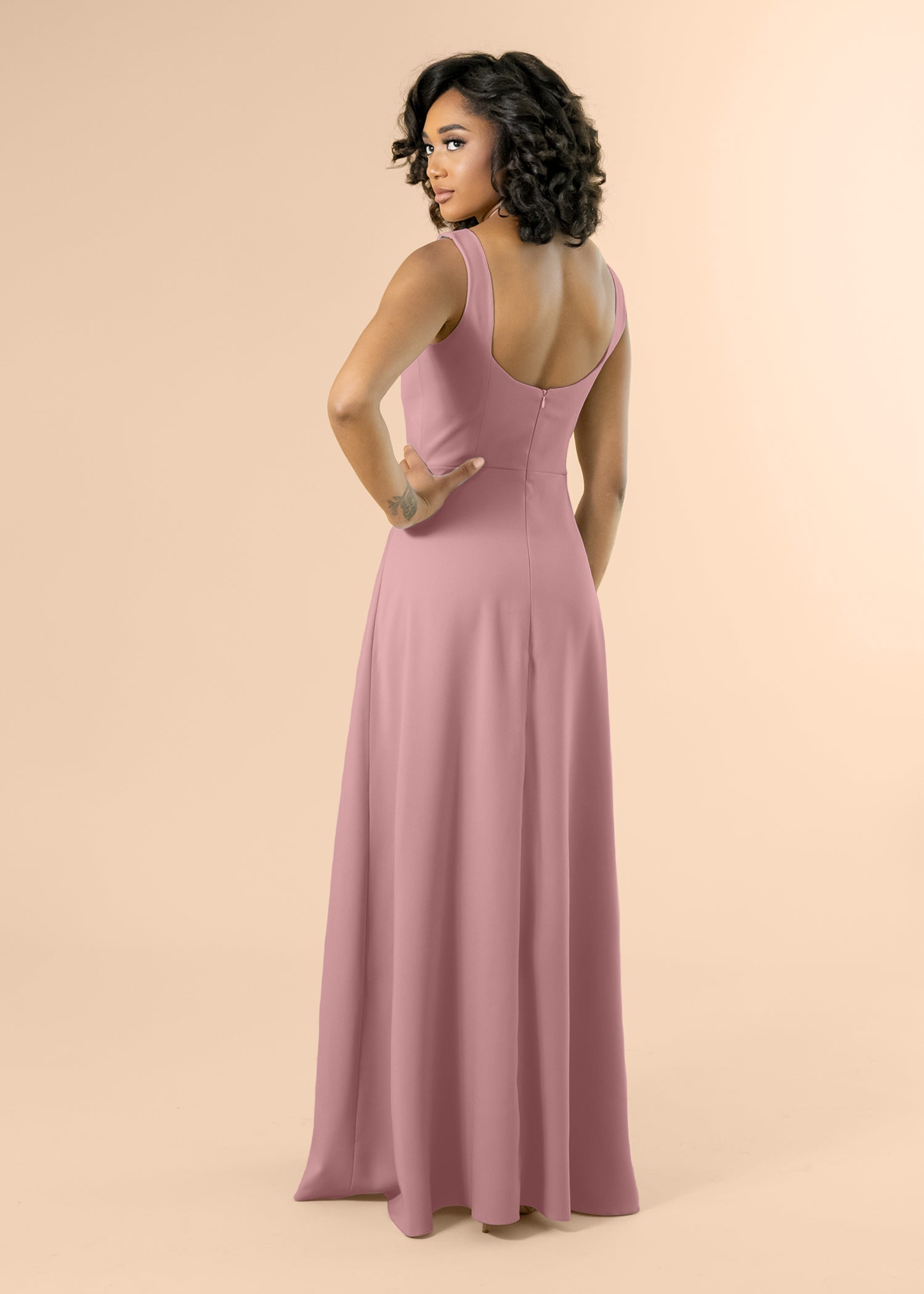 Vneck-Aline-Crepe-DustyRose