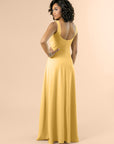 Vneck-Aline-Crepe-Gold