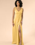 Vneck-Aline-Crepe-Gold