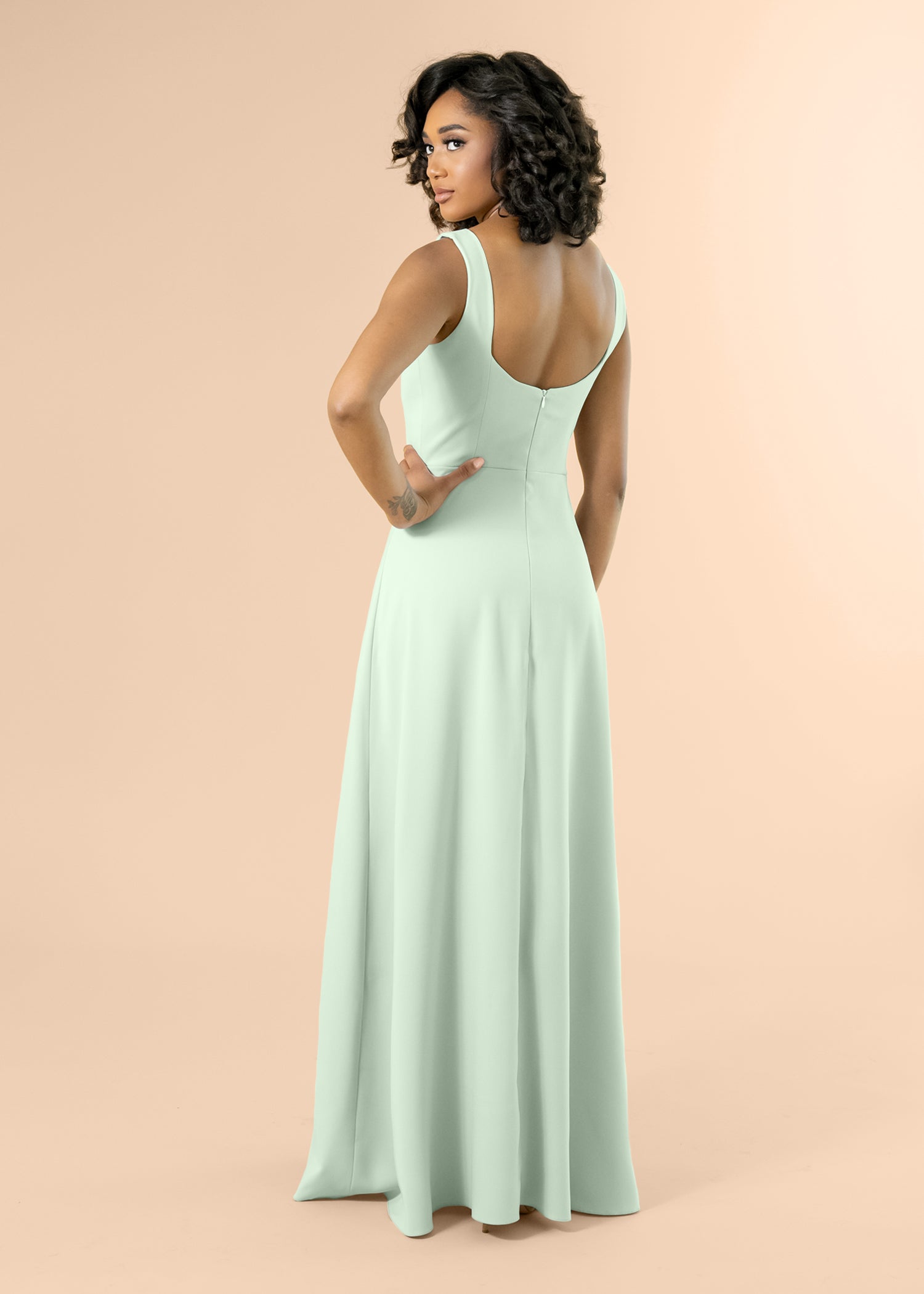Vneck-Aline-Crepe-Sage
