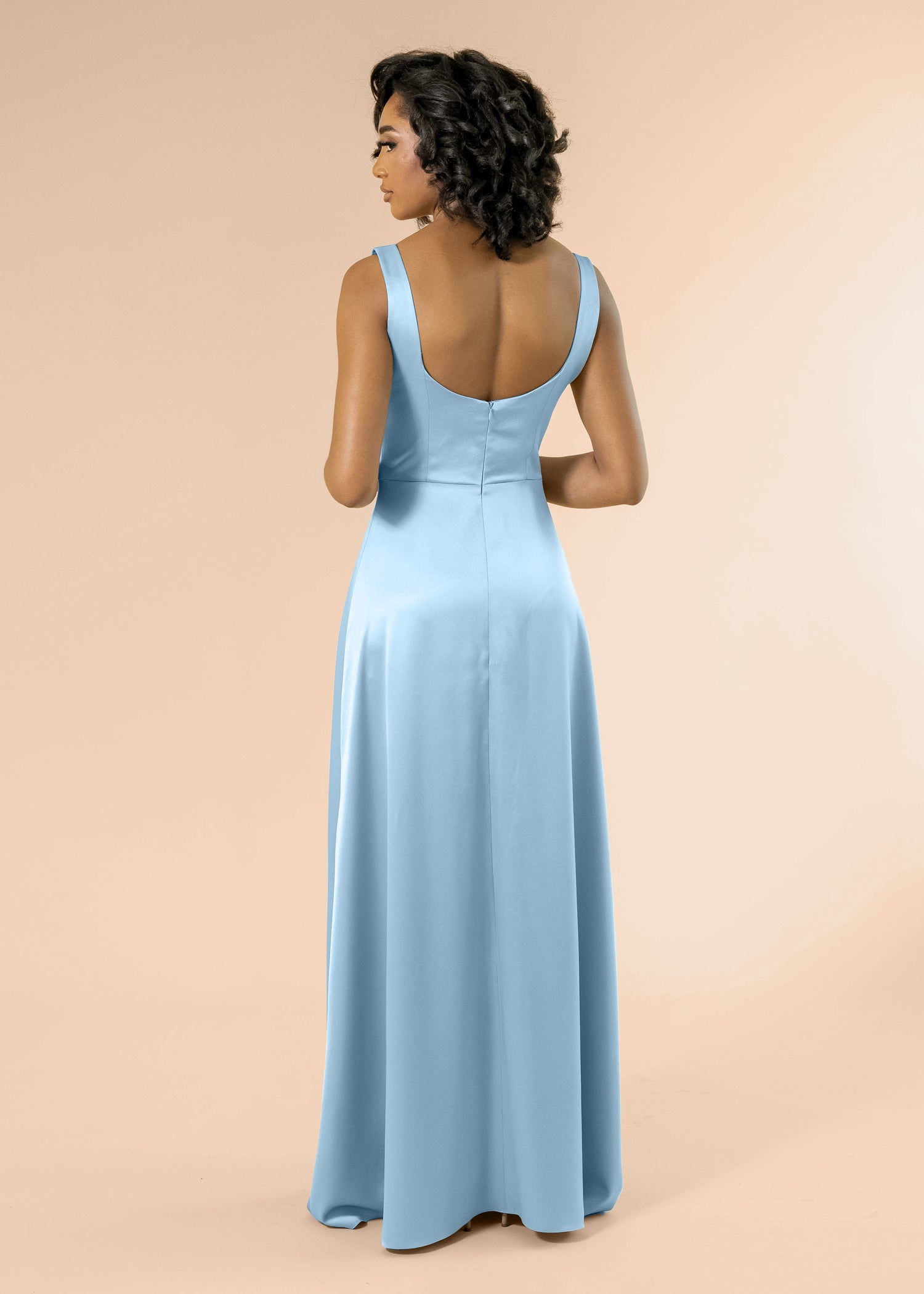 Vneck-Aline-Satin-AiryBlue