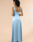 Vneck-Aline-Satin-AiryBlue
