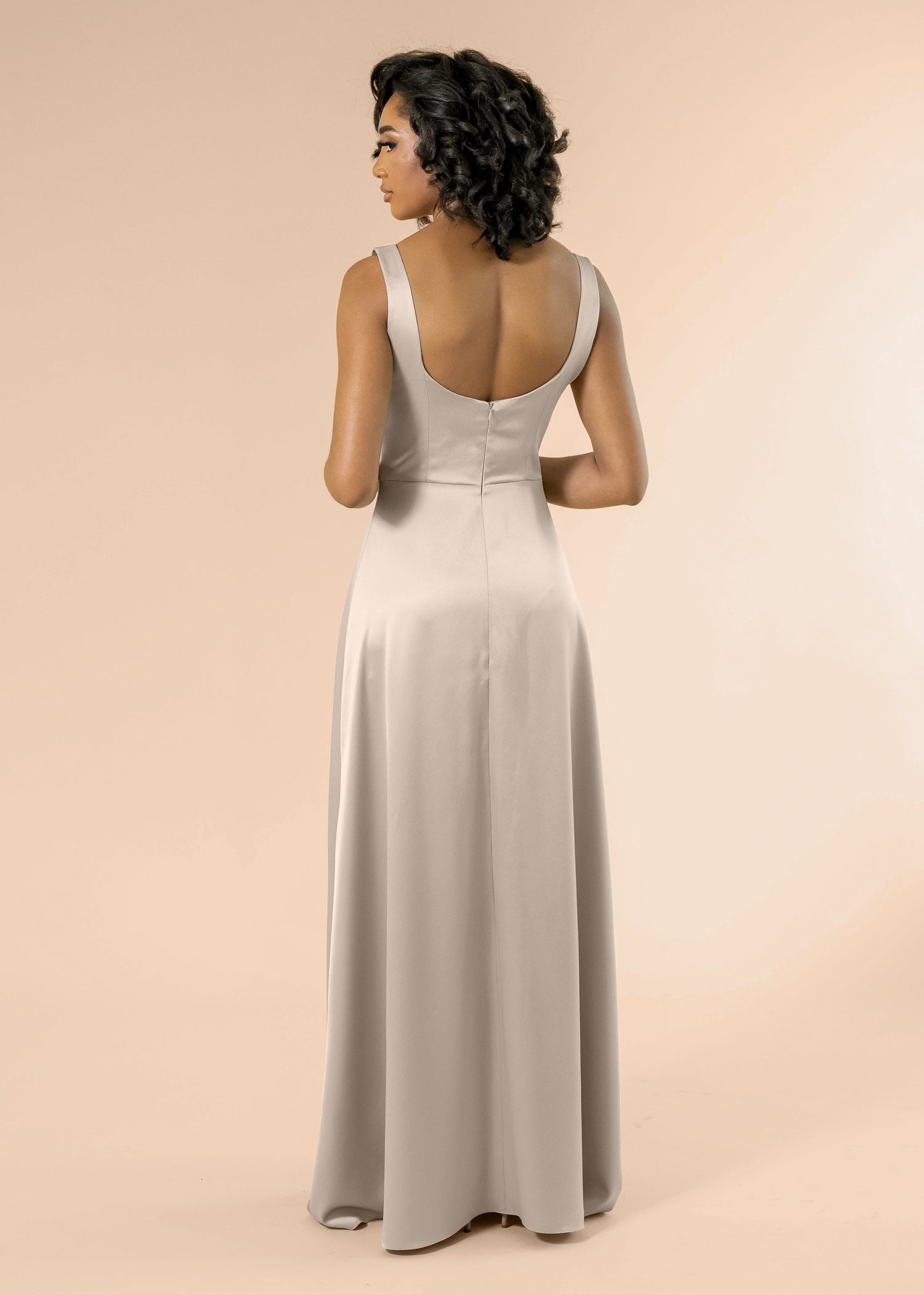 Vneck-Aline-Satin-Champagne