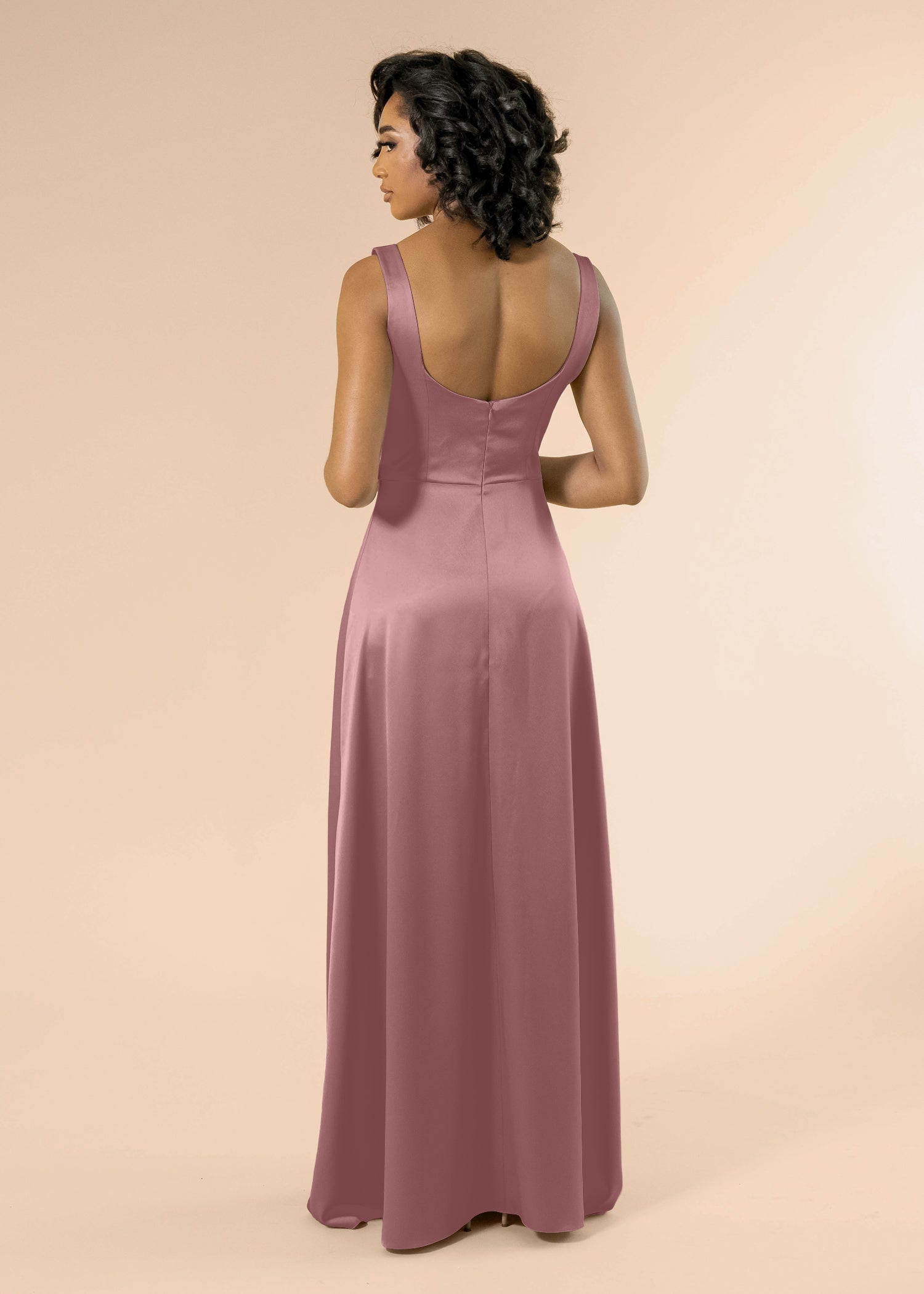 Vneck-Aline-Satin-DustyRose