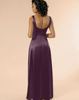 Vneck-Aline-Satin-Mahogany