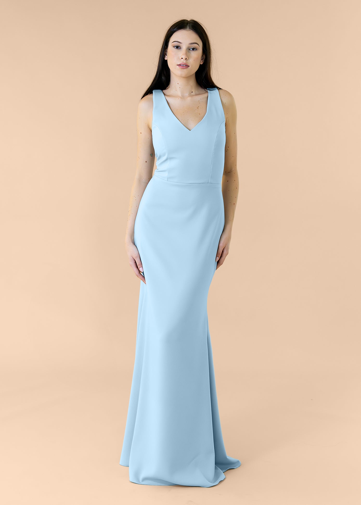 Vneck-Bell-Crepe-AiryBlue