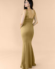 Vneck-Bell-Crepe-Bronze