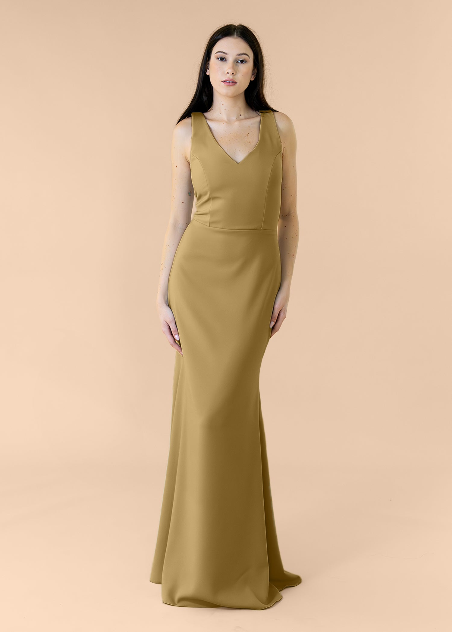 Vneck-Bell-Crepe-Bronze