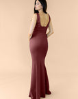 Vneck-Bell-Crepe-Burgundy