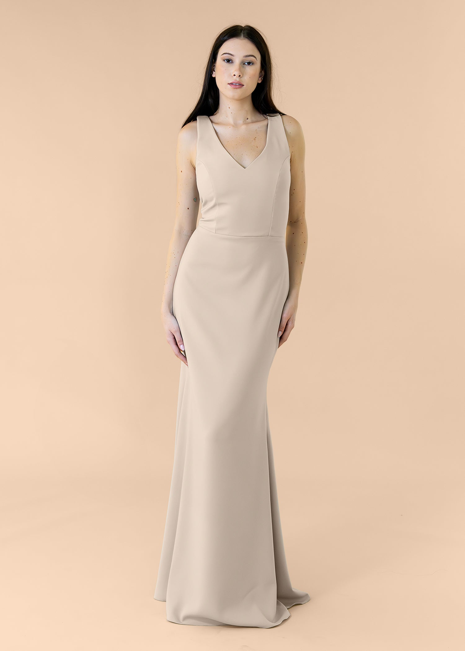 Vneck-Bell-Crepe-Champagne