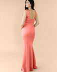 Vneck-Bell-Crepe-Coral