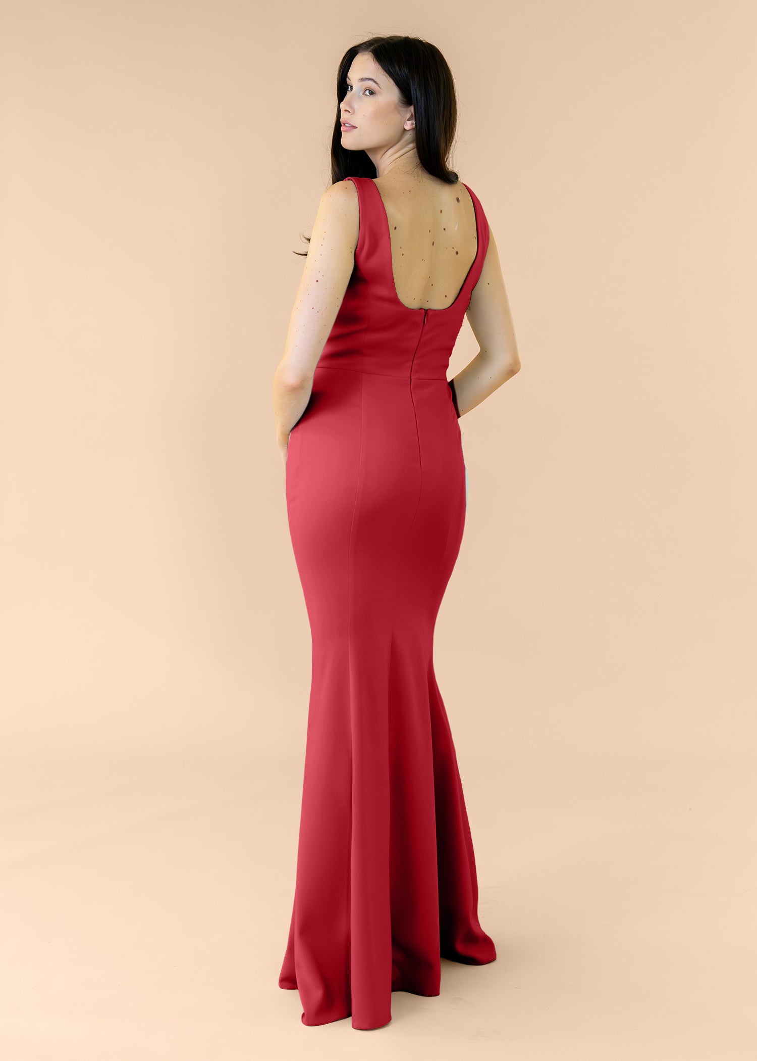 Vneck-Bell-Crepe-Crimson