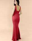 Vneck-Bell-Crepe-Crimson
